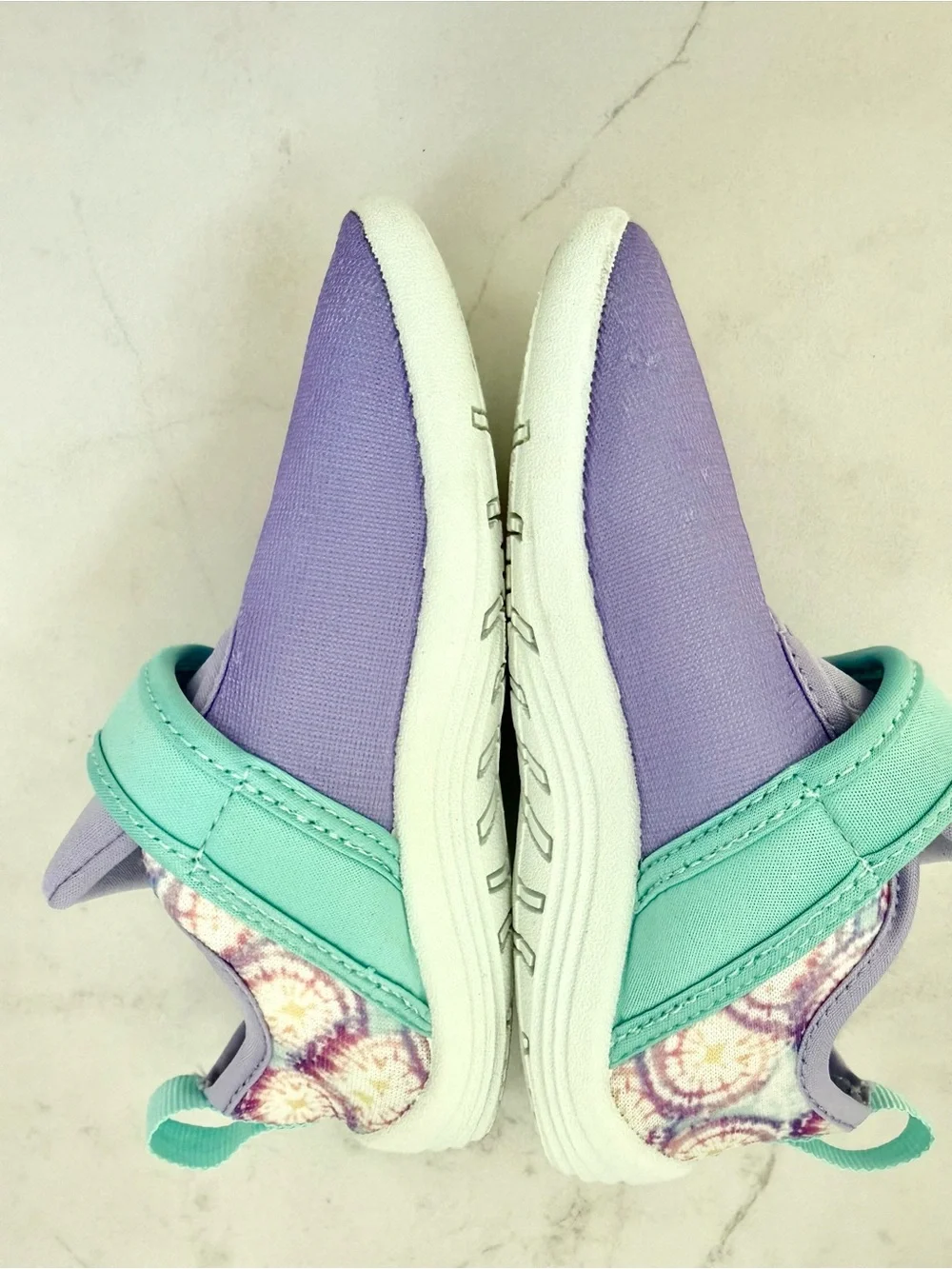 Speedo Girls Purple and Teal Hook-and-Loop Water Shoes size 9T/10T